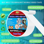 Double Sided Carpet Tape 2 in x 22 yd Heavy Duty - Strong Adhesive for Area Rugs, Mats, Stairs on Hardwood, Tile, Concrete Floors No Residue Removable