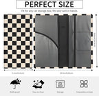 Premium Car Registration and Insurance Card Holder, Cute PU Leather Car Document Holder, Vehicle Glove Box Car Organizer with Magnetic Closure for Driver License, Cards Beige Checkerboard