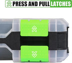 Generic Tool Box with Transparent Lid, Double Side 34-Compartments Organizer Box with Removable Dividers for Hardware, Screws, Bolts, Nails, Beads, Jewelry and Fishing Accessories, Green, 2 Packs