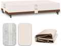Heavy Duty Patio Furniture Covers Waterproof, 600D Outdoor Furniture Cover Waterproof for Sectional Sofa Couch, Outdoor Dining Table and Chair Set Covers 138''L x 86''W x 28''H, Beige Brown
