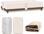 Heavy Duty Patio Furniture Covers Waterproof, 600D Outdoor Furniture Cover Waterproof for Sectional Sofa Couch, Outdoor Dining Table and Chair Set Covers 140''L x 80''W x 32''H, Beige Brown