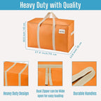 VENO 6 Pack Moving Bags, Heavy Duty, Moving Boxes Alternative, Packing Storage Supplies, Dorm Room Essentials with Zipper for Clothes, Extra Large Packaging Totes (Seasonal Autumn Orange, 6 Pack)