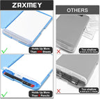 Plastic Clipboard with Storage, 8.5 x 11 Storage Organization Box Side-Opening, Heavy Duty Clip Board with Pen Holder and Paper Folder for Nurses, Teachers, Office & School Supply, Dark Blue