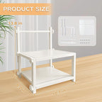 Label Holder Wooden for Rolls & Fan-Fold, Rear Thermal Printer Stand, Shipping Label Organizer for Desktop, Home Office Small Business Use