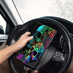 Car Registration and Insurance Holder, Leather Car Glove Box Organizer, Cool Car Accessories for ID, Driver's License Cards & Essential Document,business cards,Men&WomenColorful Rose Flower Skull