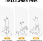 Heavy Duty Stair Climbing Hand Truck Dolly Cart, Portable and Foldable Three-Wheel Dolly
