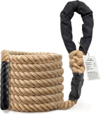 Climbing Rope Gym Workout - 10FT 15FT 20FT 25FT 30FT 35FT Heavy Duty Jute Thick Ropes for Adults Strength Training Outdoor Tree Swing Indoor Home Fitness Exercise - 1.5 Inch