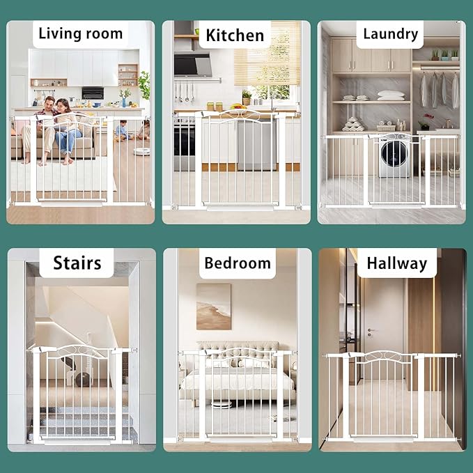 Fairy Baby 65.4"-68.1" Extra Wide Press Mounted Baby Gate Indoor for Kids Or Pets Walk Thru No Drill Long Dog Gates for The House Doorway Child Safety Gate