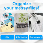 OWLKELA 2.4 inch Extra Jumbo Binder Clips 2 Pcs, Large Paper Clip, Big Paper Clamps, Binder Clips Large Size for Home, School and Office Supplies