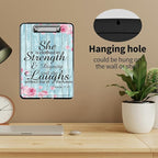 A4 Clipboards,Heavy Duty Waterproof Nursing Plastic Folder Clipboard with Storage Clip Boards,File Folder Storage Box Clipboard Case for Teacher,Doctor,Offices,Bible Quote Proverbs 31-25