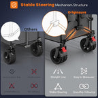 48" L Collapsible Wagon Cart Foldable, 560lbs Weight Capacity 300L Heavy Duty Folding Beach Wagons with Big All-Terrain Wheels, Utility Carts for Groceries, Shopping, Camping, Sports - Grey
