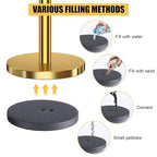 kaiyomi 8Pcs Stanchions with Red Velvet Ropes Set, 5 Feet Velvet Ropes and Posts Poles for Red Carpet Party Decoration and 360° Photo Booth (Golden)