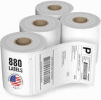 Dasher Products Thermal Shipping Labels Compatible with Dymo LabelWriter 4XL 1744907 4x6 Internet Postage Labels, Water Resistant, Strong Adhesive, Perforated, 220 per Roll (4 Pack)