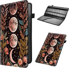 Car Registration and Insurance Holder, Leather Car Glove Box Organizer, Cool Car Accessories for ID, Driver's License Cards & Essential Document, business cards, Men&Women,Crescent Pink Flower