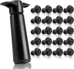20 Pieces Wine Stoppers with Vacuum Pump Wine Preserver Vacuum Bottle Stopper Wine Keeper Wine Vacuum Stoppers Wine Saver Vacuum Pump for Kitchen Home Bar Office, Gifts for Wine Lovers