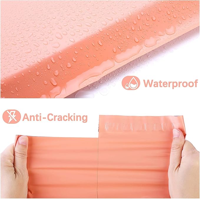Metronic Poly Mailers 10x13 300 Pcs, Strong Adhensive Shipping Bags for Clothing, Medium Mailing Bags for Small Business, Shipping Envelopes, Tear-resistant Packing Bags in Peach Pink