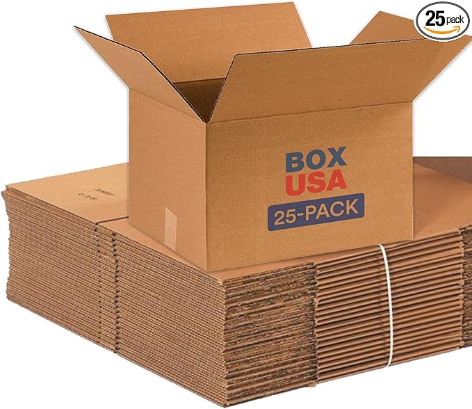BOX USA Shipping Boxes 16"L x 13"W x 10"H, 25-Pack Medium Corrugated Cardboard Boxes for Shipping, Mailing, Packing, Packaging and Storage