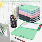 SFLHHDM Clip Boards 8.5x11 with Storage, Low Profile Clip Plastic Clipboards, Nursing Clipboard Folder with Pen Holder, Heavy Duty Clipboard with Storage, Nurse Binder Case for Classroom
