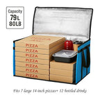 Bodaon Large 3-Pack Insulated Food Delivery Bag with hard bottom, Rideshare Delivery Bag, XXXL Pizza Cooler Bags, Thermal Cold/Hot Styrofoam Carrier for Travel/Shopping/Catering/Car