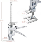 Labor-Saving Arm Jack Multifunctional Construction Jacks, Furniture Jacks， for Installing Windows and Doors, Lifting Furniture, Woodworking Tools, Wall Tile Positioning (Silver, 12inches)