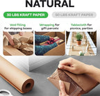 IDL Packaging 18" x 2160" (180 feet) Popular Pack Brown Kraft Paper Roll - USA-Made Perfect Craft Wrapping Paper for Packing, Moving, Shipping - 100% Recycled Natural Wrap Material