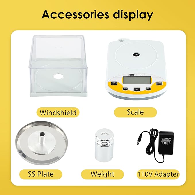 CGOLDENWALL Lab Scale 0.001g Laboratory Analytical Balance Digital Jewelry Weighing Scale 1mg Precision Electronic Scientific Scale Calibrated 110V (500g, 0.001g)