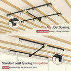 Garage Ceiling Storage Racks – 4x8 FT Overhead Garage Storage Rack with Safety Lock, Heavy-Duty Ceiling Mounted Lift System and Storage Organizer, Ideal for Maximizing Overhead Space, 325 lbs Capacity