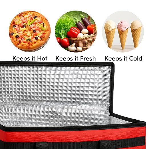 Premium Insulated Food Delivery Bag 23x14x15 inches Waterproof Catering Supply Bag for Hot Food Delivery - Premium Food Warmer for Uber Eats and Doordash Food Delivery heavy duty catering 22x14x13