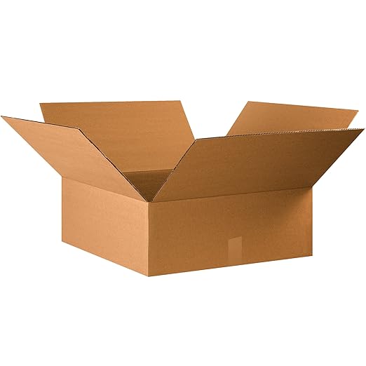 TAPE LOGIC 22x22x8 Flat Corrugated Boxes, Flat, 22L x 22W x 8H, Pack of 15 | Shipping, Packaging, Moving, Storage Box for Home or Business, Strong Wholesale Bulk Boxes