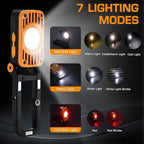 EverBrite COB Rechargeable Folding Work Light, 7 Lighting Modes, 1200 Lumens LED with 180° Adjustable Stand and Hanging Hook, Magnetic Base for Car Repair, Camping, Emergency, Job Site