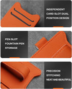 Sunglasses Holder for Car Visor, Magnetic Leather Glasses Eyeglass Clip, With Ticket and Pen Clip (Black)