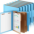 Skyygemm 12 Pcs Classification Folders Letter Size, 3 Divider Pressboard File Folder with Fasteners, Expanding File Organizer Bulk for Teachers, Clergy, Office, Church, Christmas Donations (Blue)