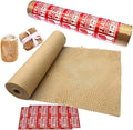 Honeycomb Packing Paper 12" W x 60' L Packing Paper for Moving Products & Gifts Honeycomb Wrapping Paper Recyclable and Biodegradable Cushioning Packing Material with 20 Fragile Stickers