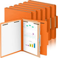 Skyygemm 12 Pack Classification Folders Letter Size Bulk with Divider and 2" Expansion, Pressboard Folder with 2 Prong Fasteners for Teachers, Clergy, Office, Church, Christmas Donations(Orange)