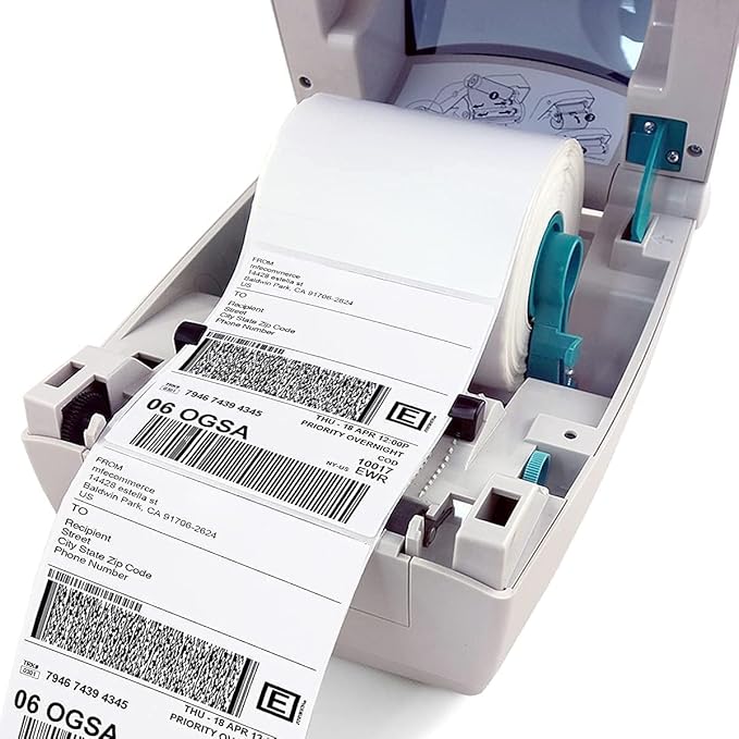 [1000Labels] 4"x6" Shipping Label 4 Rolls, 4-x-6-inch Thermal Label Paper, Compatible with Zebra 2844 Brother Rollo Direct Thermal Printer