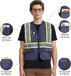 A-KSAFETY High Visibility Safety Vest for Men Women with Pockets and Zipper
