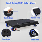 Furniture Dolly,Moving Dolly 4 Wheels Heavy Duty,16in-11in 500lbs Capacity,Furniture Movers Dollys with Wheels,4 Wheels Small Flat Dolly Cart, 2 Pack, Black,Blue Wheel