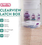Sterilite 6-Pack 32 Quart ClearView Latch Box, Stackable Organizer Bins with Latching Lids - Clear Plastic Organization Containers for Closet, Bedroom, Shelving Units and Everyday Home Storage