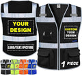 BeautyWill Custom Logo Safety Vest Class 2 High Visibility Reflective Vest for Men - Personalized Logo Team Vest