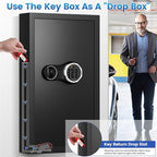 206 Keys Combination Lock Key Cabinet with Colorful Key Tags, Anti-Theft Key Lock Box with Side Drop Slot, Heavy Duty Key Organizer Wall Mount for Car Garage House Rental Office Business