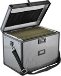 File Storage Cabinet File Organizer Document Organizer File Box in Office and Home with Combination Lock with 20 Letter Size Hanging Files (Diamond Black)