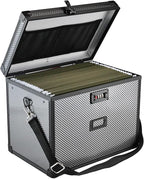 File Storage Cabinet File Organizer Document Organizer File Box in Office and Home with Combination Lock with 20 Letter Size Hanging Files (Diamond Black)