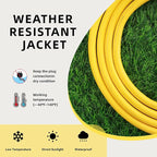EP 15 Ft Outdoor Extension Cord, 12/3 SJTW Heavy Duty Extension Cable with 3 Prong Grounded Plug, 15 AMP Power Cord for Lawn, Garden, Appliances, Yellow