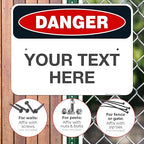 Custom Danger Sign, OSHA Sign, 18x24 Inches, Rust Free .063 Aluminum, Fade Resistant, Indoor/Outdoor Use, Made in USA