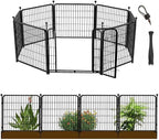 48 in(H) Decorative Garden Fence with Gate,8 Panels Total 17.7 Ft(L) Heavy Duty Iron Animal Barrier Fence for Yard,Suitable for Indoor Pet Or Outdoor Dog Fencing, Garden Border Fence