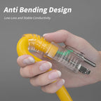 1 FT 12/3 Gauge Outdoor Extension Cord with Multiple Outlets Light Indicator, Flexible Weatherproof 3 Outlet Heavy Duty Extension Cord Waterproof Yellow, 15A 1875W 12AWG SJTW, ETL Listed