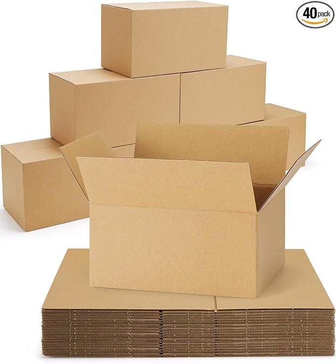 40-Pack-Small-Shipping-Boxes-8x6x4, Corrugated-Cardboard-Boxes-for-Packaging-Small-Business, Brown-Boxes-Mailers