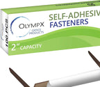 OLYMPX 100 Pcs of 2? Capacity Premium Self Adhesive Prong Paper Fastener Bases, 2.75 Inch Center for Paper File Clip Folder Accessories, 100 per Box