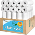 3 1/8 x 230 Thermal Paper Rolls, BPA BPS Phenol Free - 50 Count for POS Systems and Credit Card