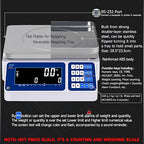 Counting Scale 30kg/66lb x 0.5g Digital Bench Scale for Parts and Coins kg/g/lb/oz Electronic Gram Scale Large Range Lab Industrial Inventory Piece Counting Balance Scales